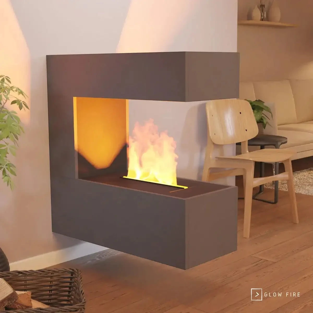 Schiller Wall siva – OMC 400 | stenski kamin na vodno paro