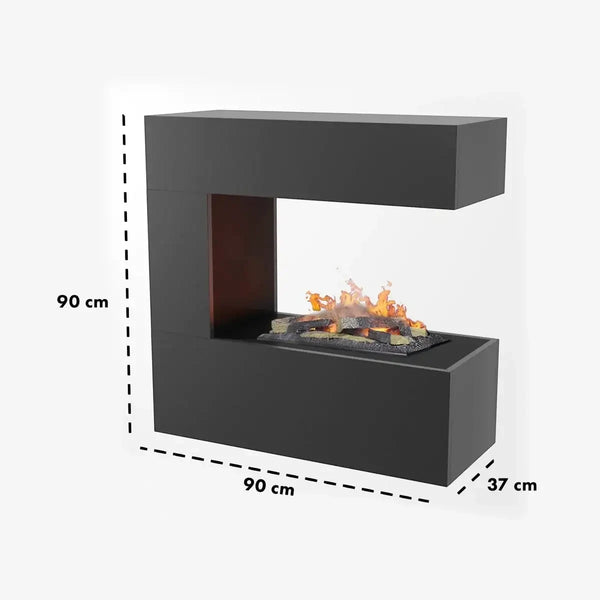 Schiller Wall siva – OMC 400 | stenski kamin na vodno paro