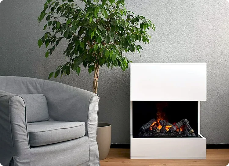 Glow Fire opti-myst kamin v beli barvi
