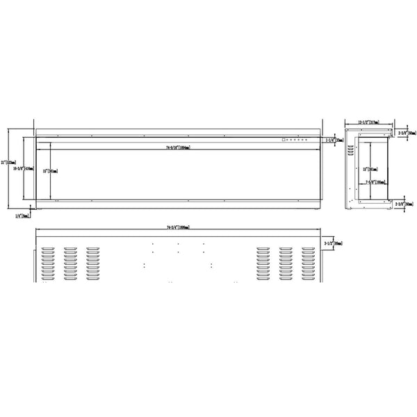 Aflamo Gold 193 cm električni kamin