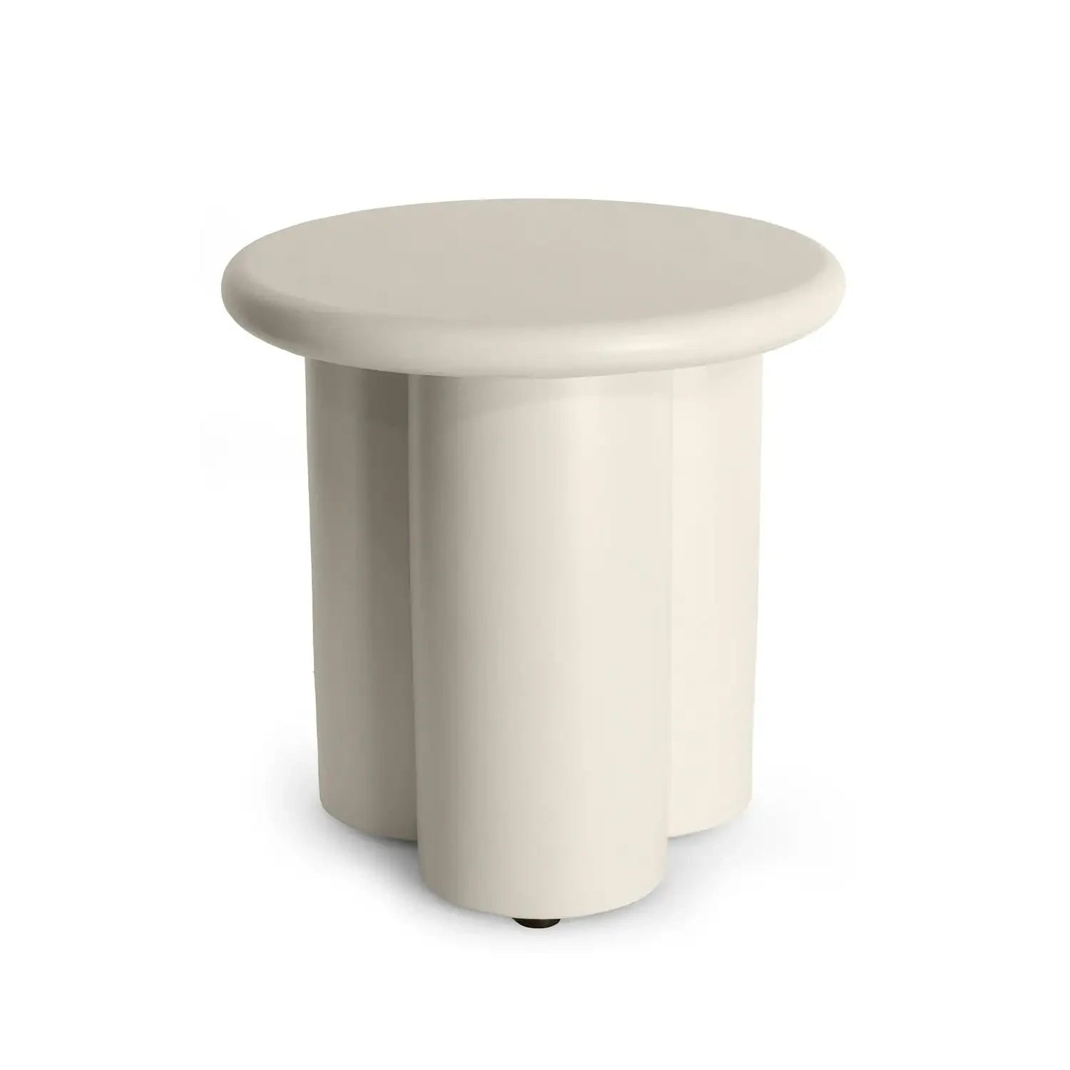 Stranska mizica Rib Oyster Beige – zunanja kompozitna odlagalna mizica
