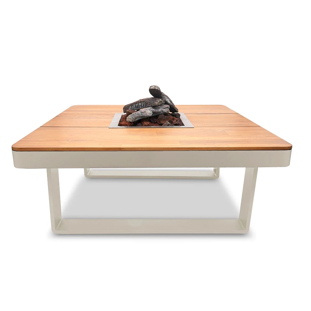 Horizon 95 Oyster Beige – kvadratna plinska mizica za ogenj