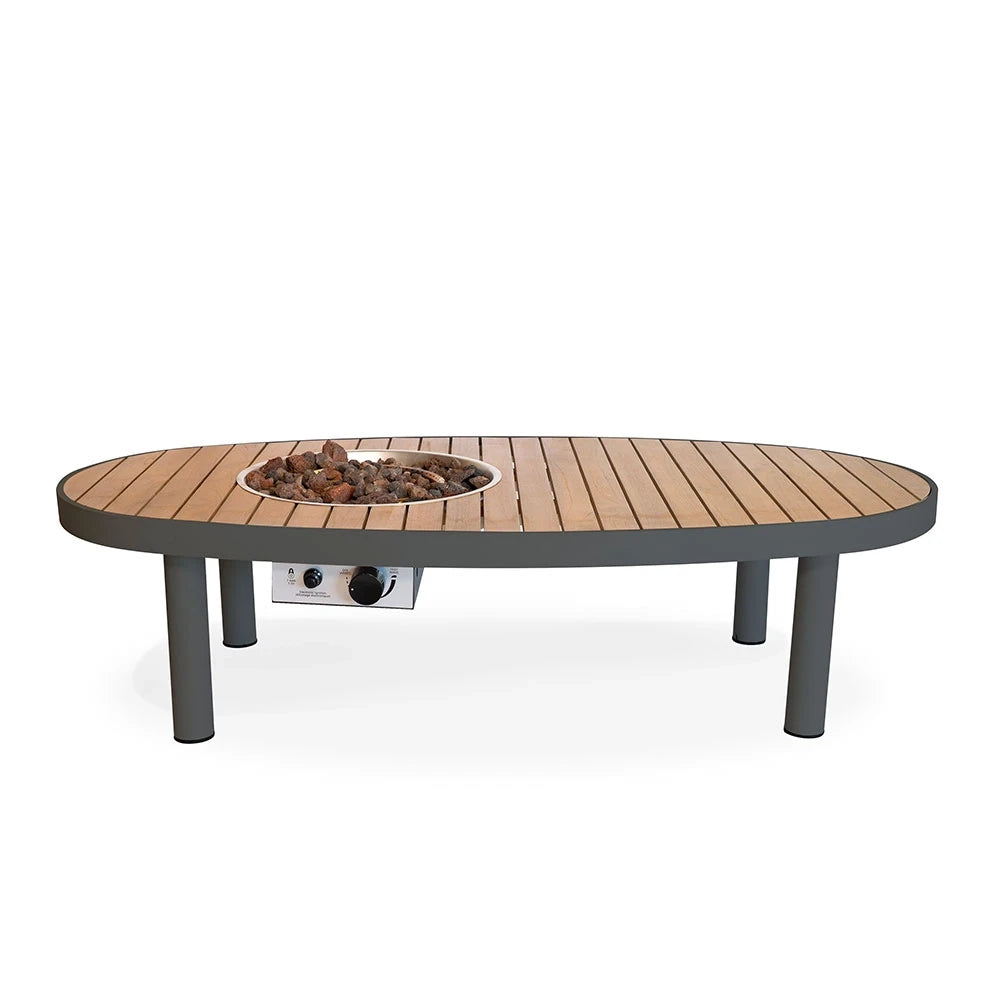 Riviera 140 Smokey Anthracite – ovalna plinska mizica za ogenj
