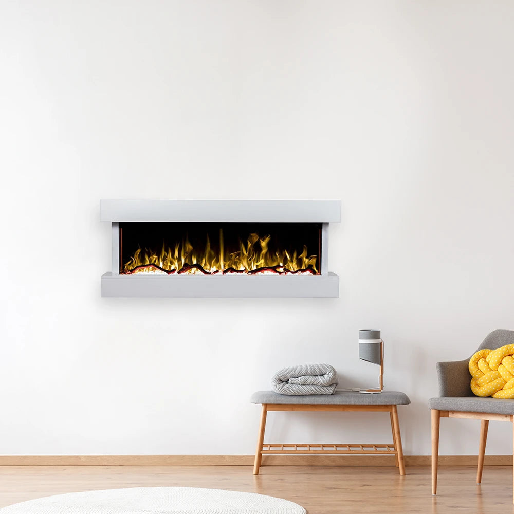 Modena White Electric Fireplace