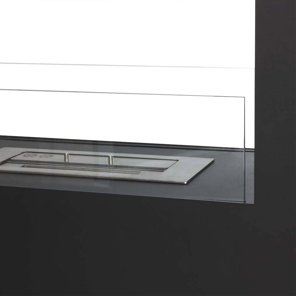 Tall Black Room Divider Bio Fireplace