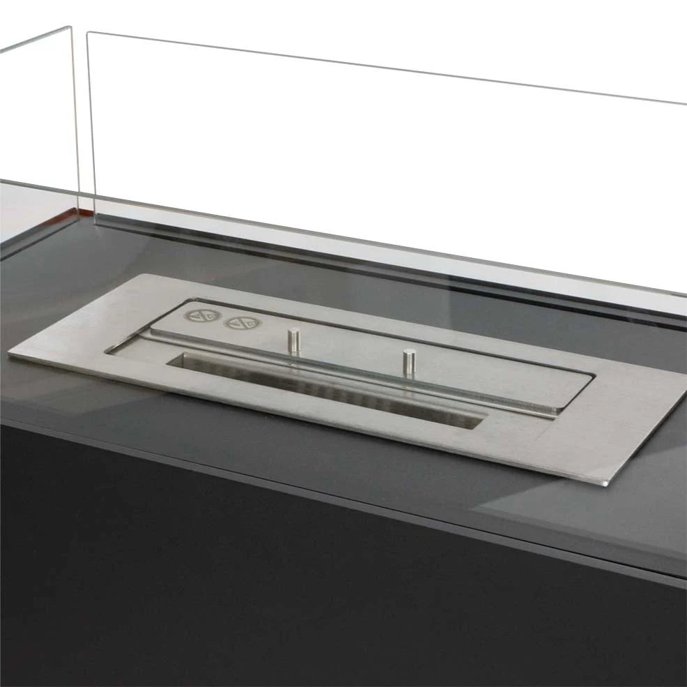 Tall Black Room Divider Bio Fireplace