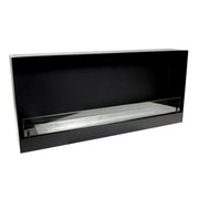 140 cm Black Built-in Bioethanol Fireplace