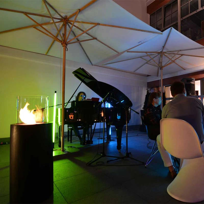 Totem bioethanol fireplace in circular design