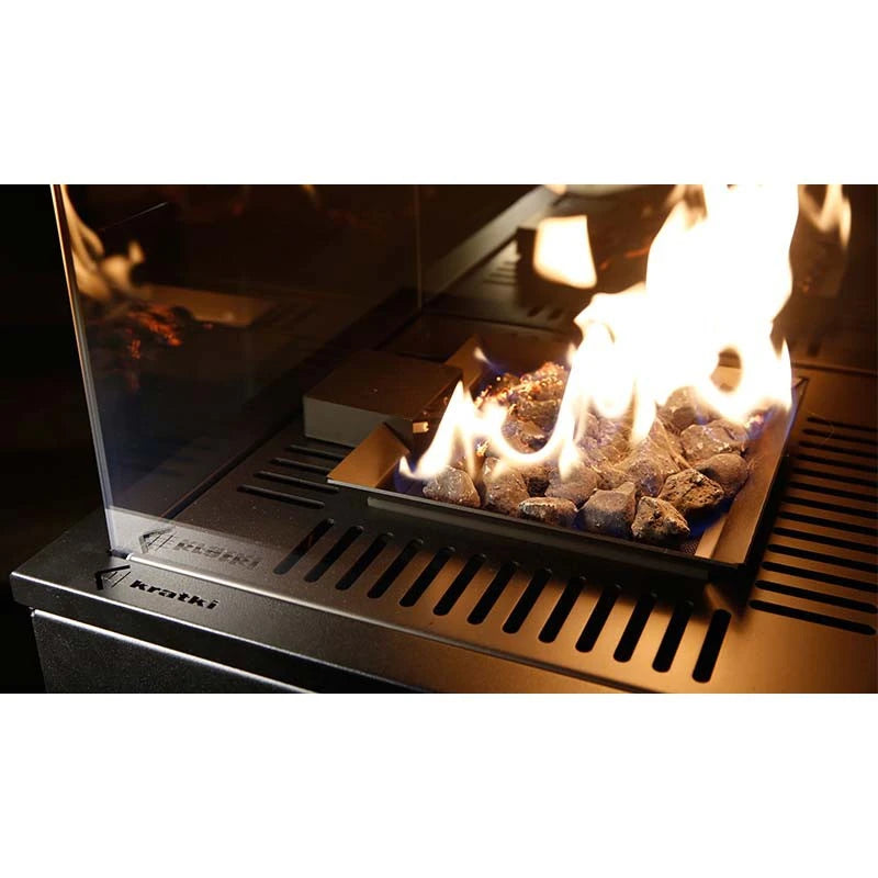 Deluxe zunanji plinski kamin za teraso - črn