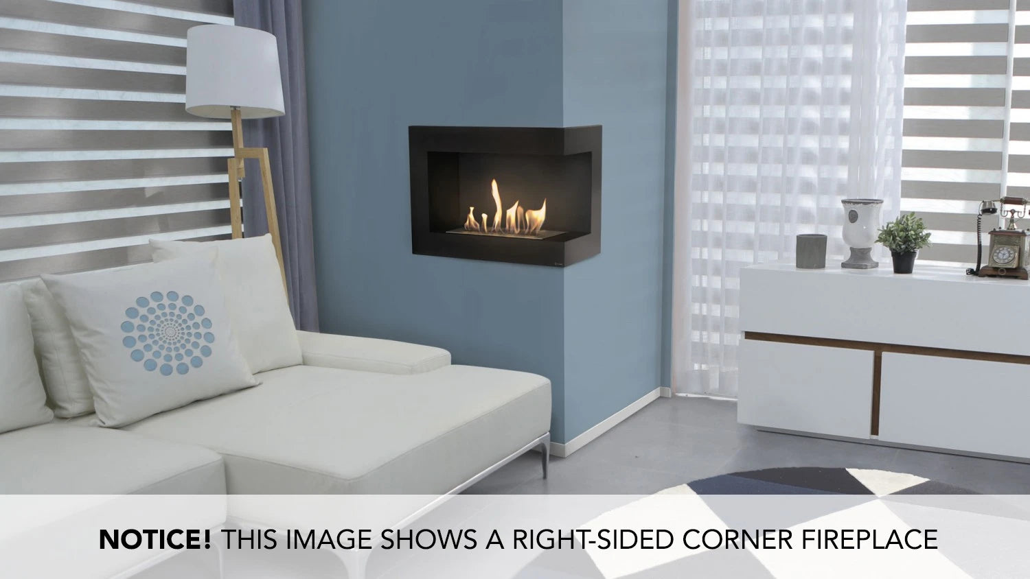 Corner Bio Fireplace 60 cm (Left)