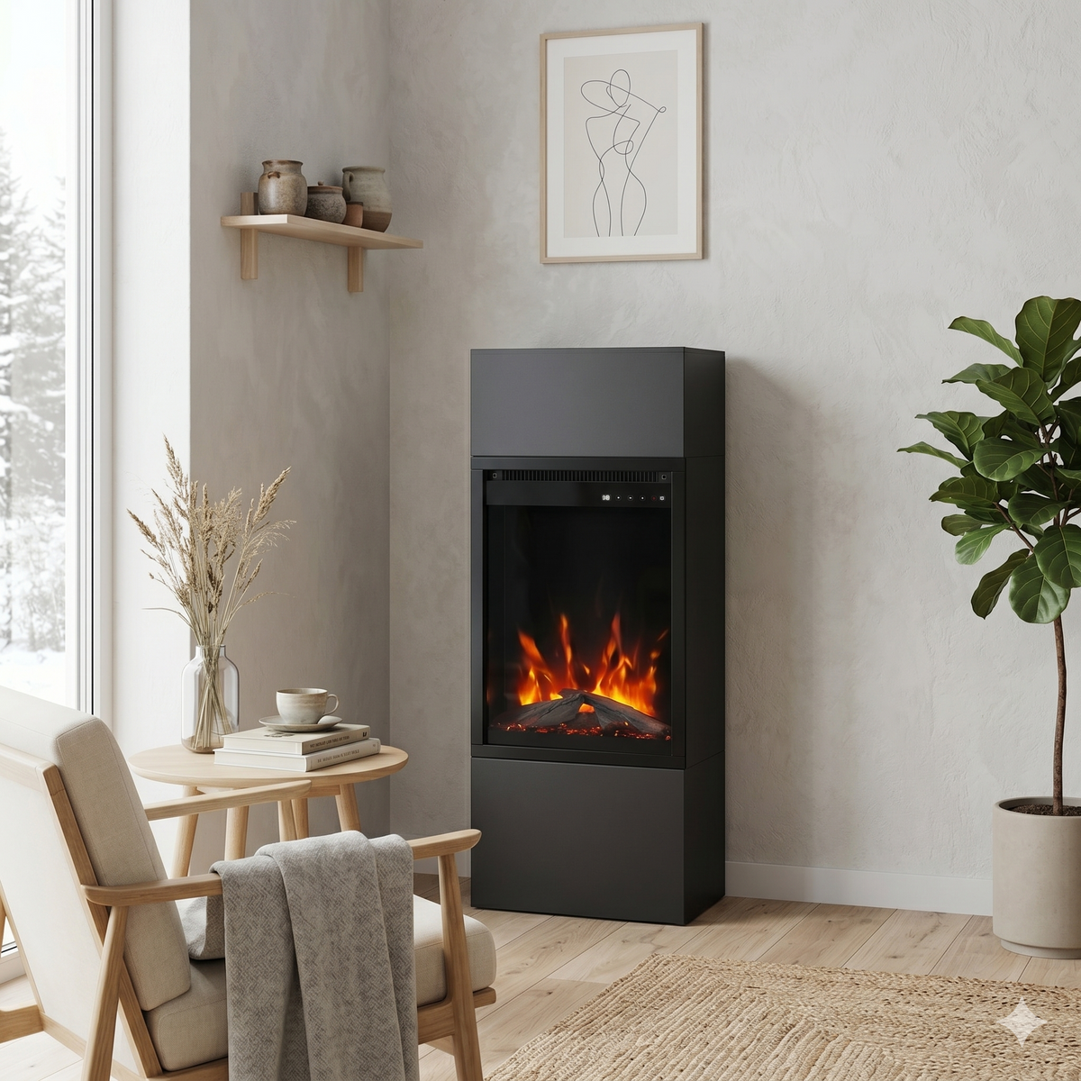 electric vertical fireplace freestanding