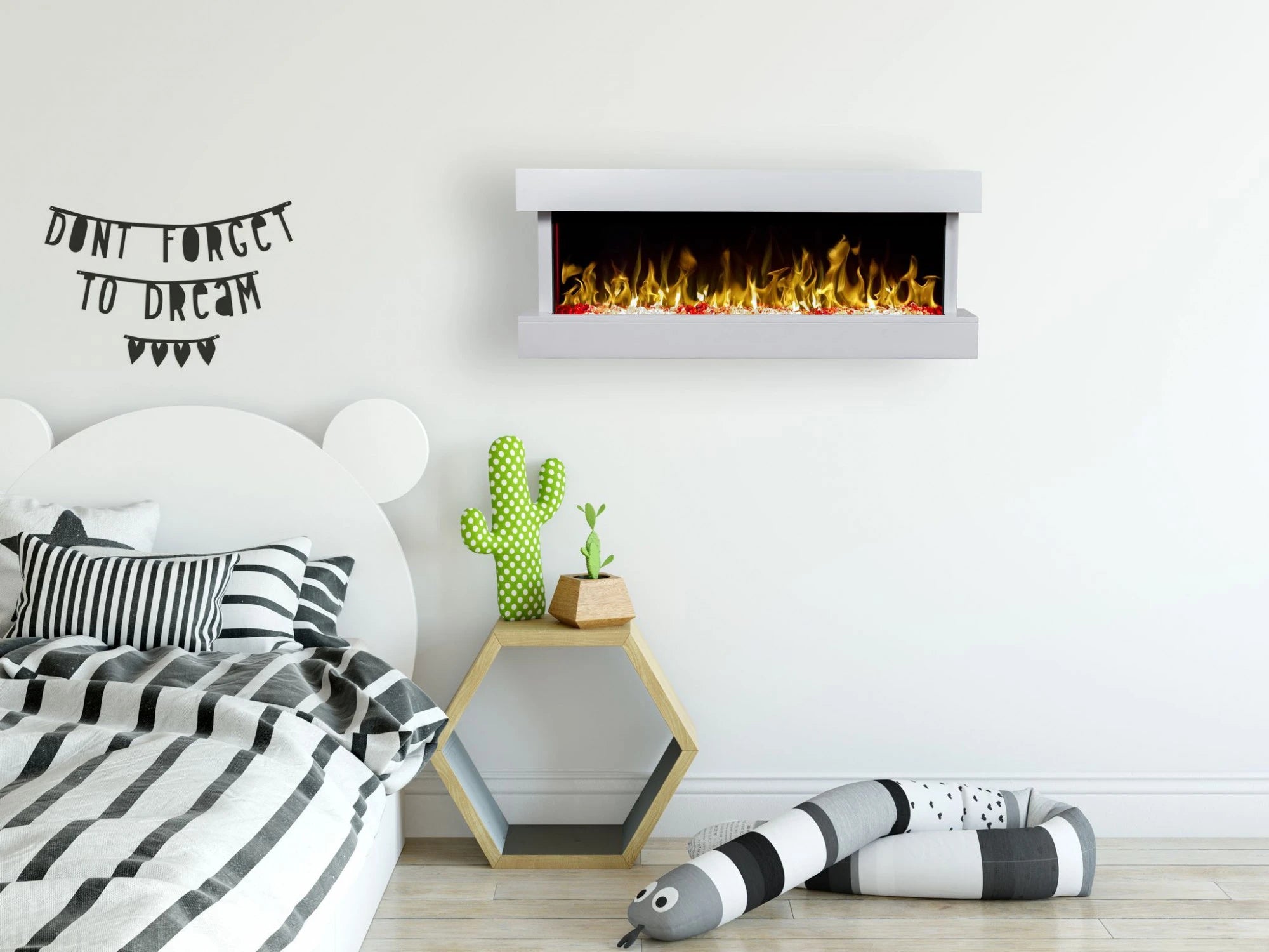 Modena White Electric Fireplace