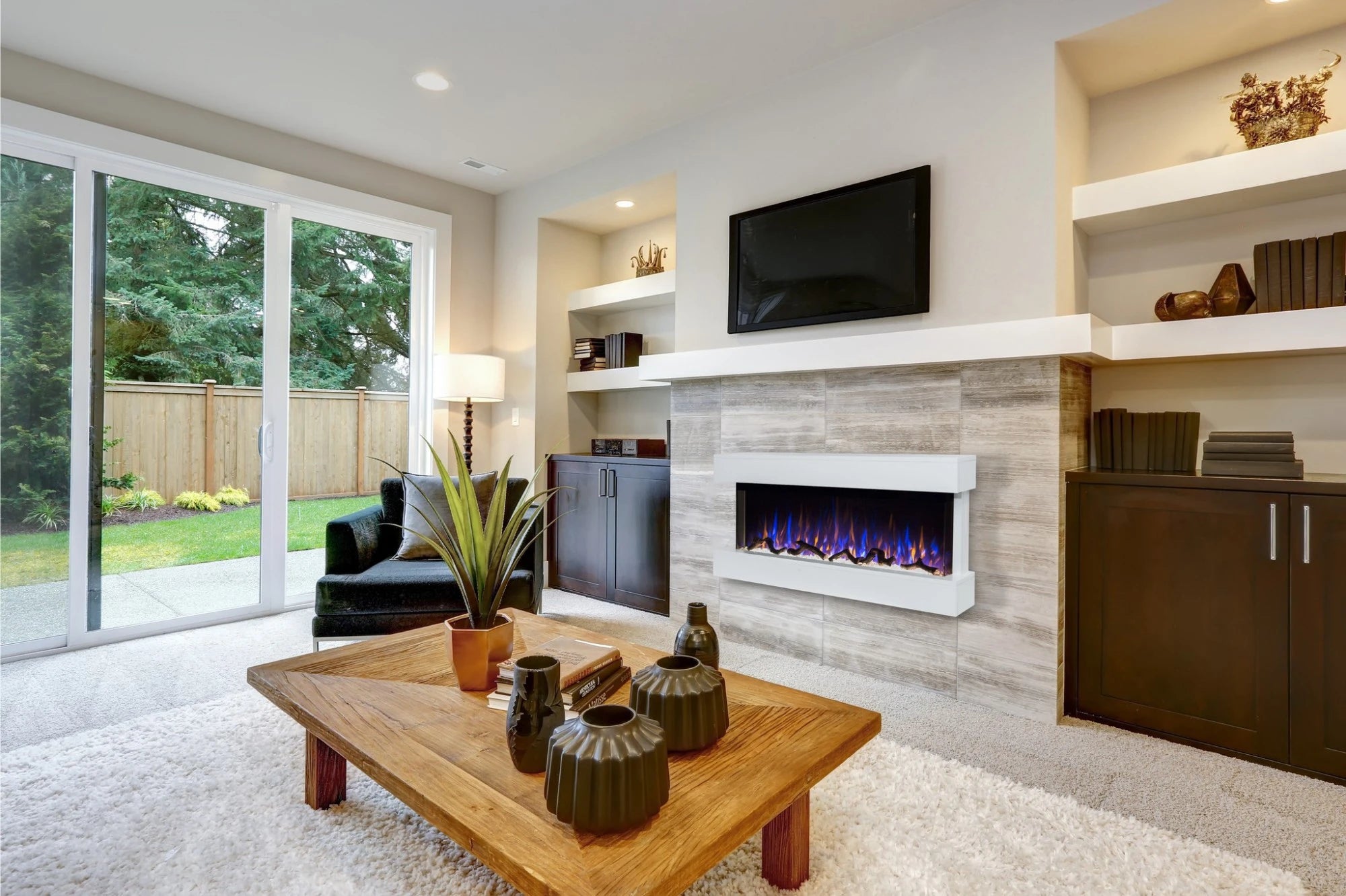 Modena White Electric Fireplace