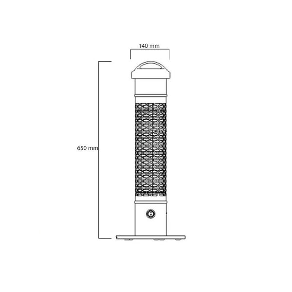 Zunanji grelec pod mizo 1200 W srebrn