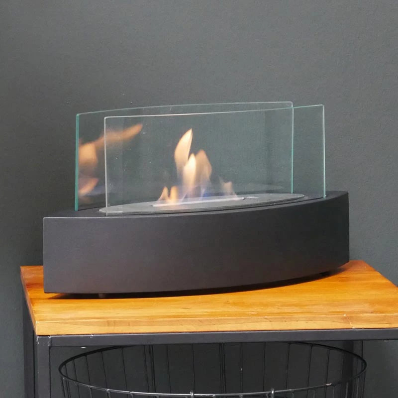 Oval Shaped Table Bio Fireplace