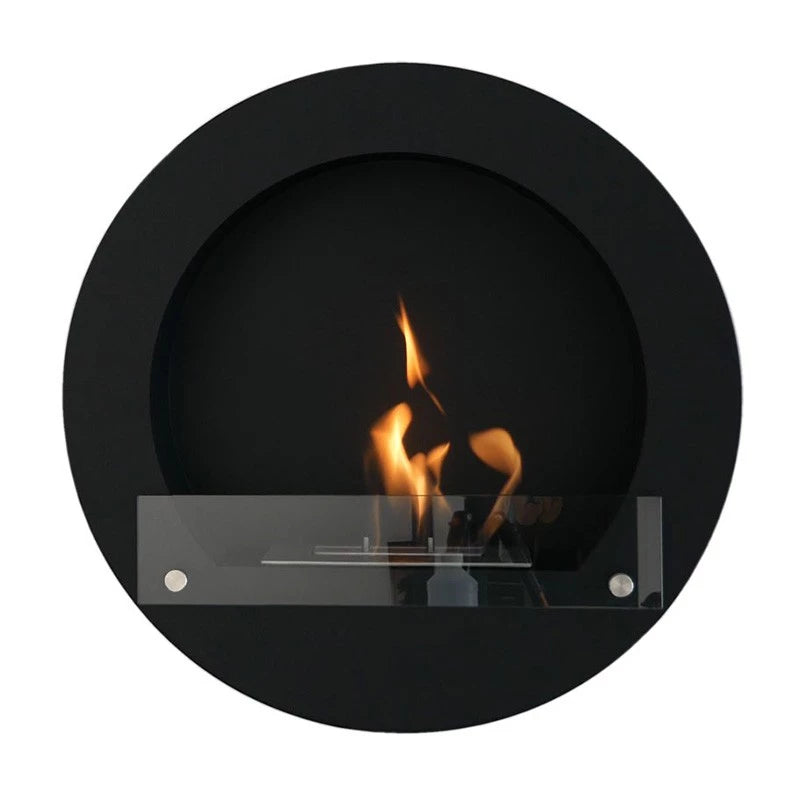Round Black Bioethanol Fireplace