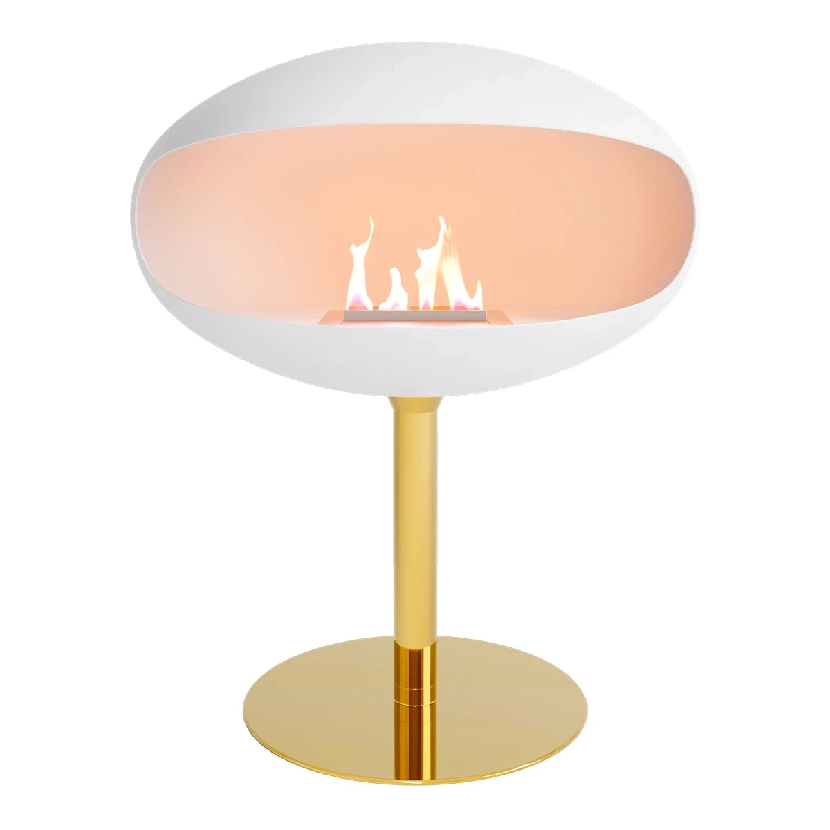 Pedestal White + Brass Base