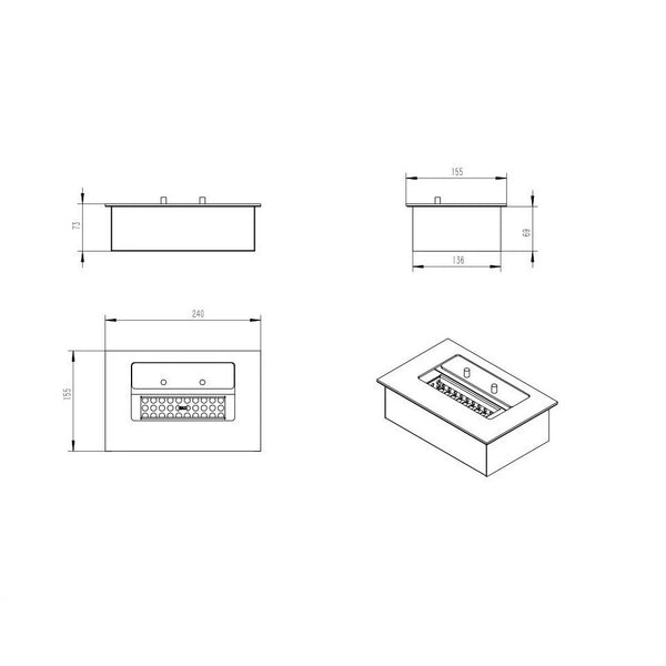 1,3-litrski Premium bioetanol gorilnik - 24 cm