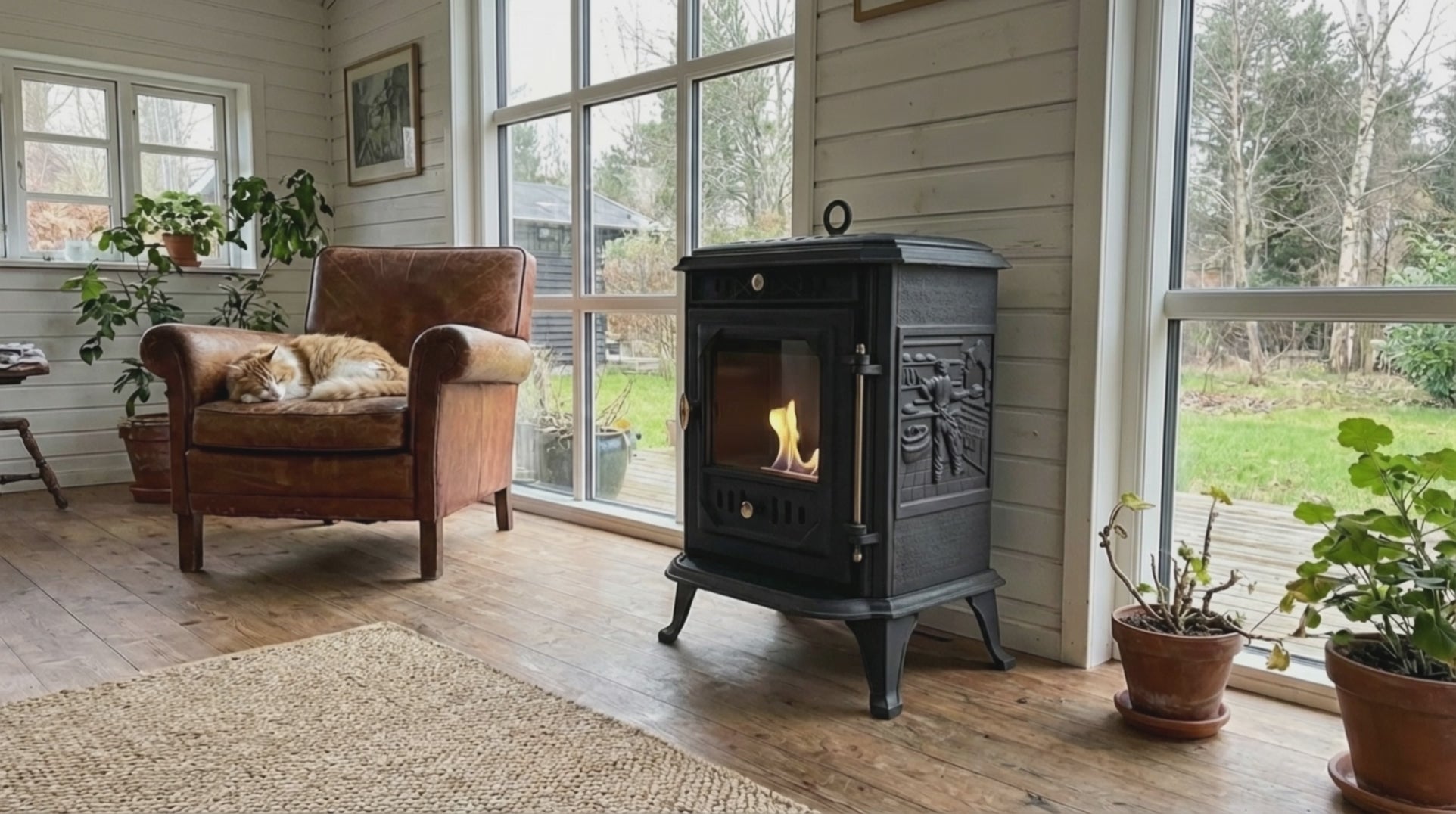 Load video: Ulvik - Cast Iron Bioethanol Fireplace