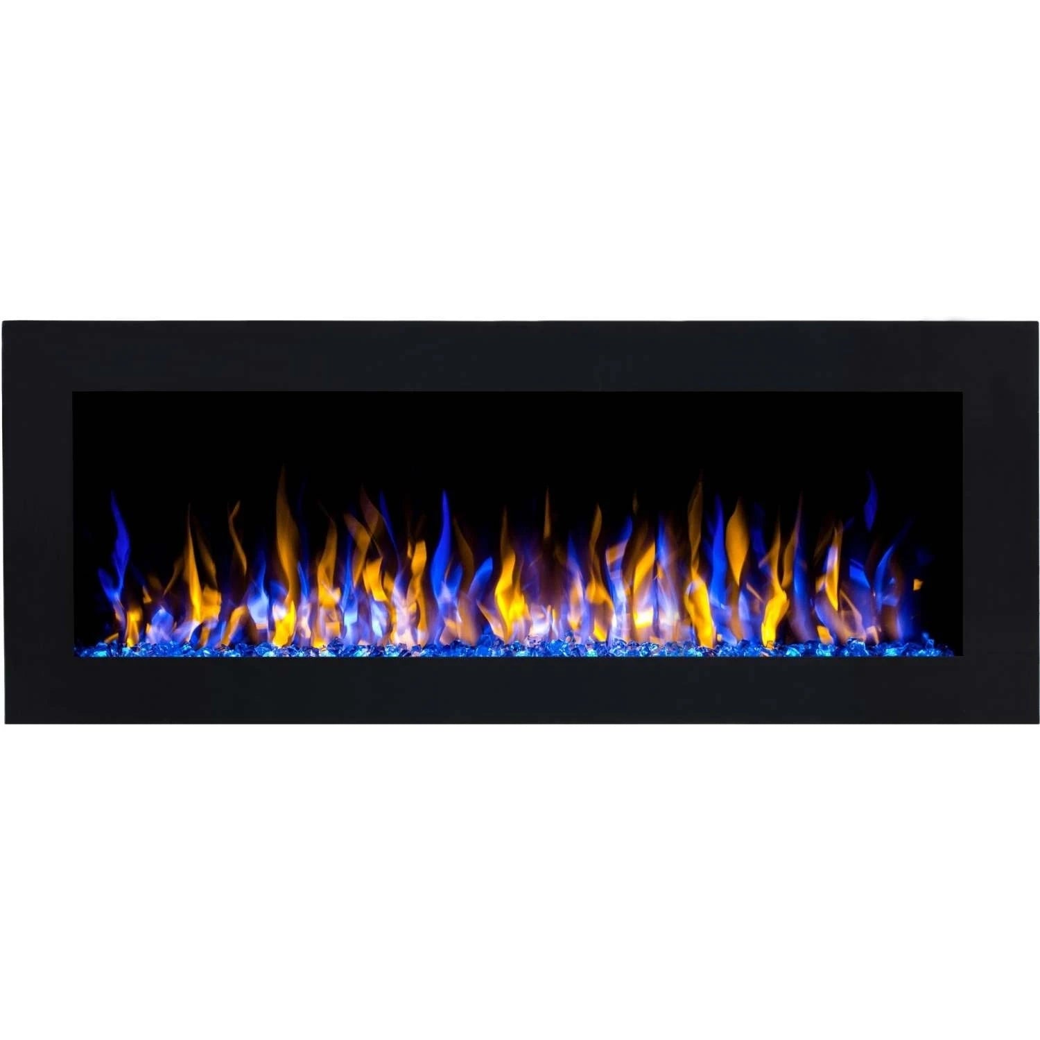 Pride 140 cm stenski električni kamin - črn