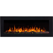 Pride 140 cm stenski električni kamin - črn