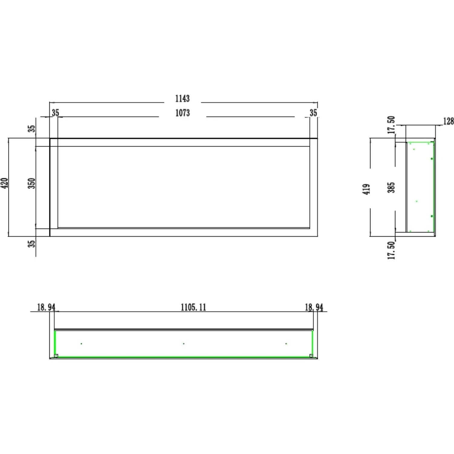 Pride Slim 115 cm električni kamin