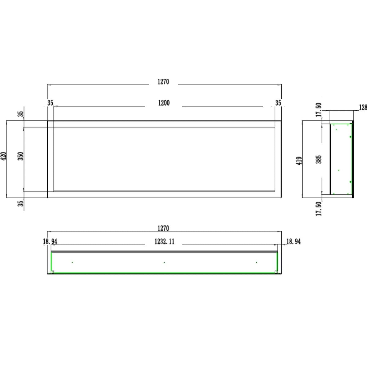 Aflamo Pride Slim 127 cm električni kamin