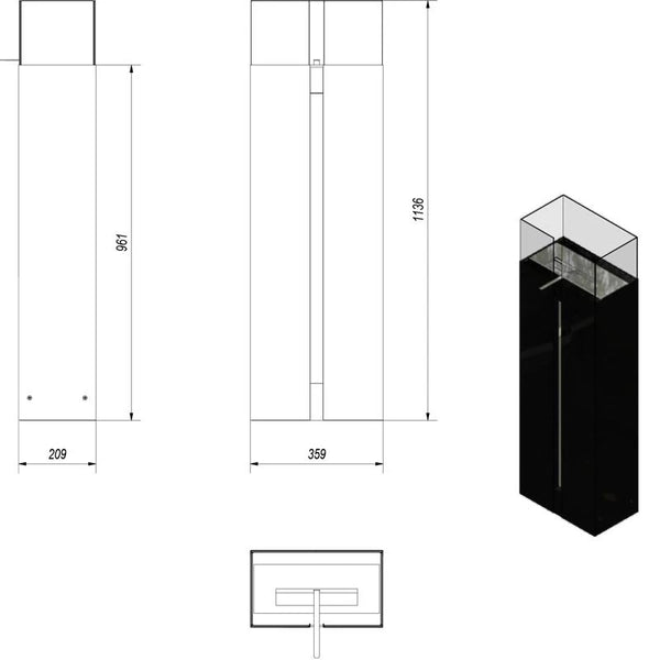 Rondo bioetanolni kamin - črn