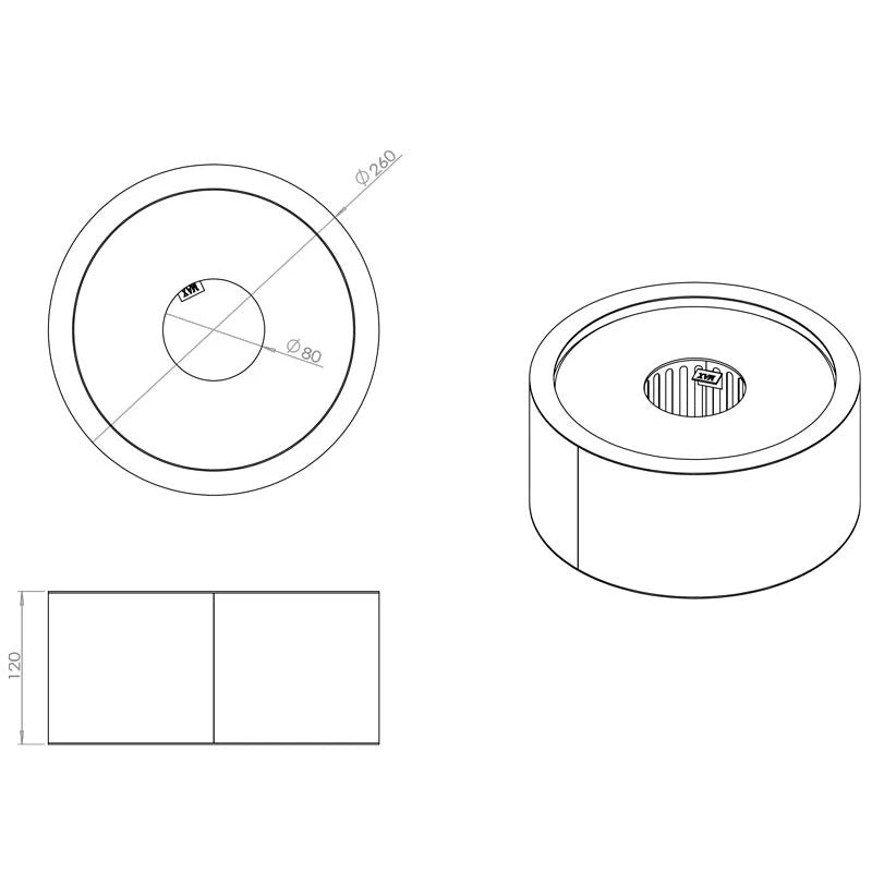 Round Bioethanol Burner Insert - 26 cm