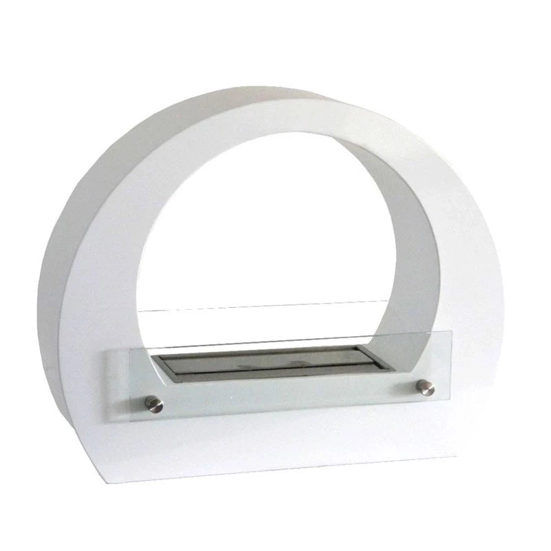 Dallas - Bio Fireplace with Arch - White