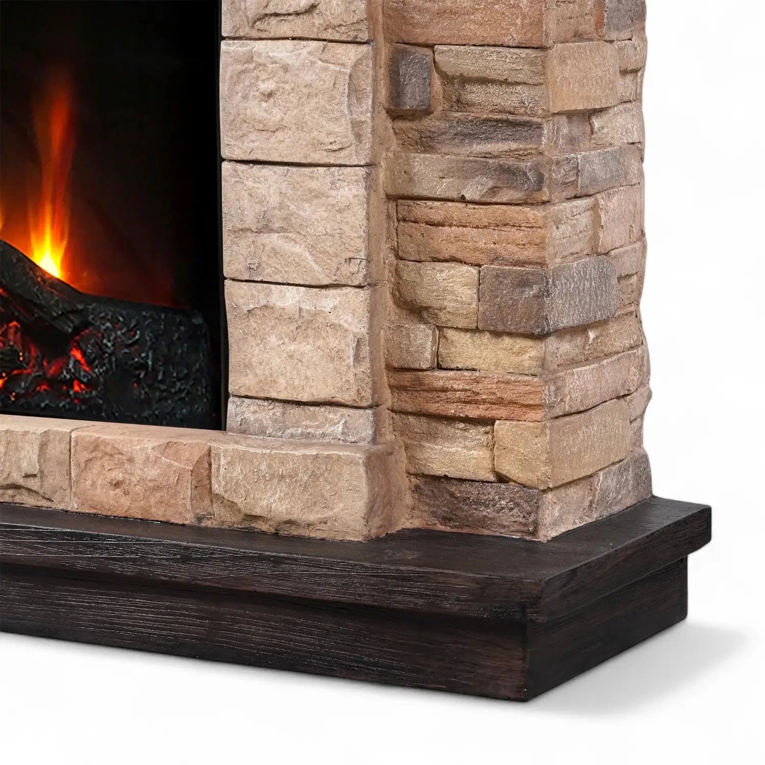 Eira Electric Fireplace – Freestanding Mantel in Classic Stone Design