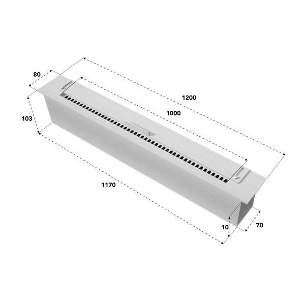 Slimline Bioethanol Burner - 120 cm