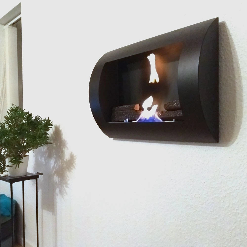 Ocean - Black Bio Wall Fireplace