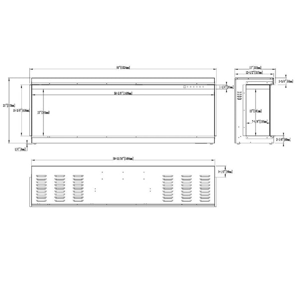 SuperB 60 - 152 cm vgradni električni kamin