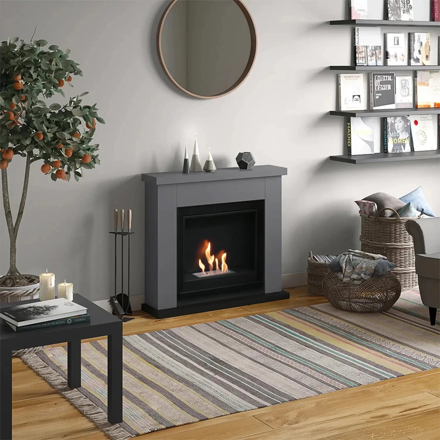 Frode Bioethanol Fireplace - Grey