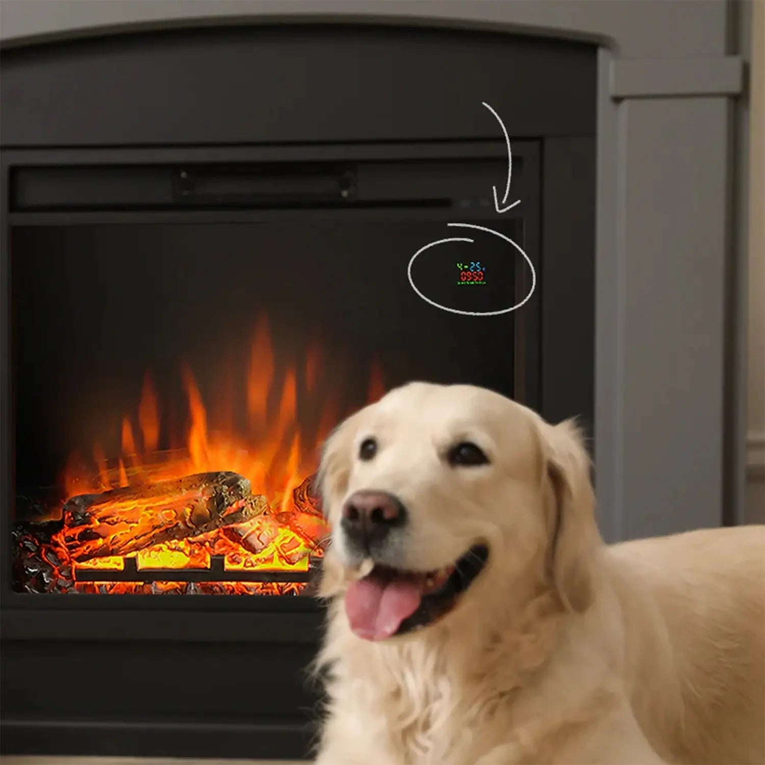 Helmi Electric Fireplace - Grey