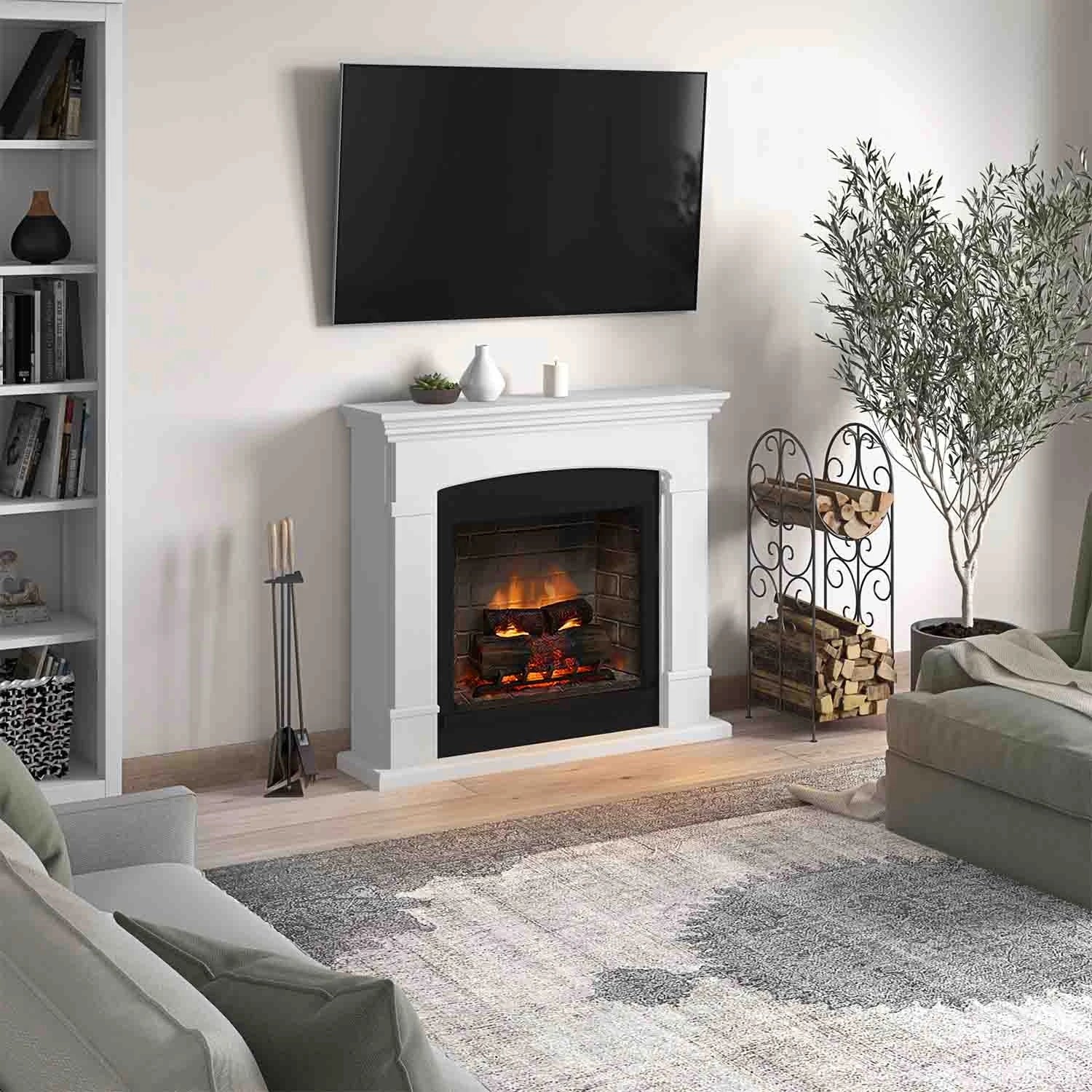 Helmi Electric Fireplace - White