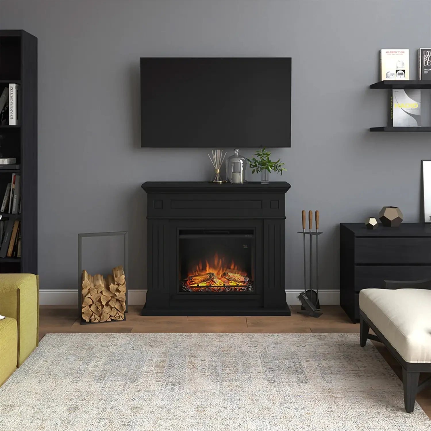 Larsen Electric Fireplace - Black