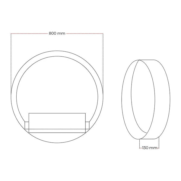 Delaware XL črn - Ø80 cm