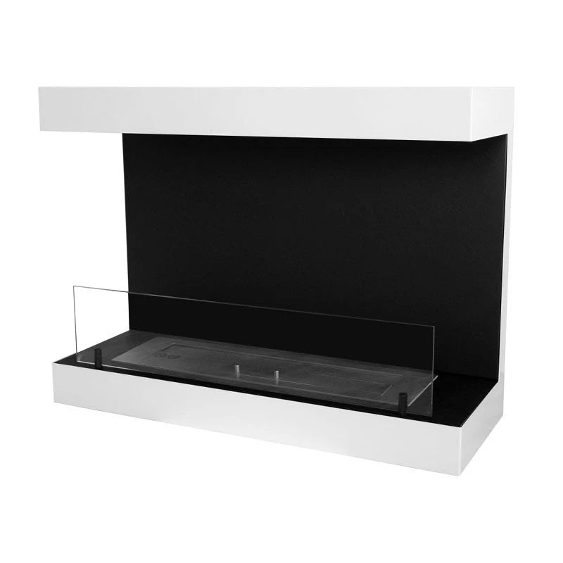 Dakota bela - 3-stranski 80 cm stenski bio kamin
