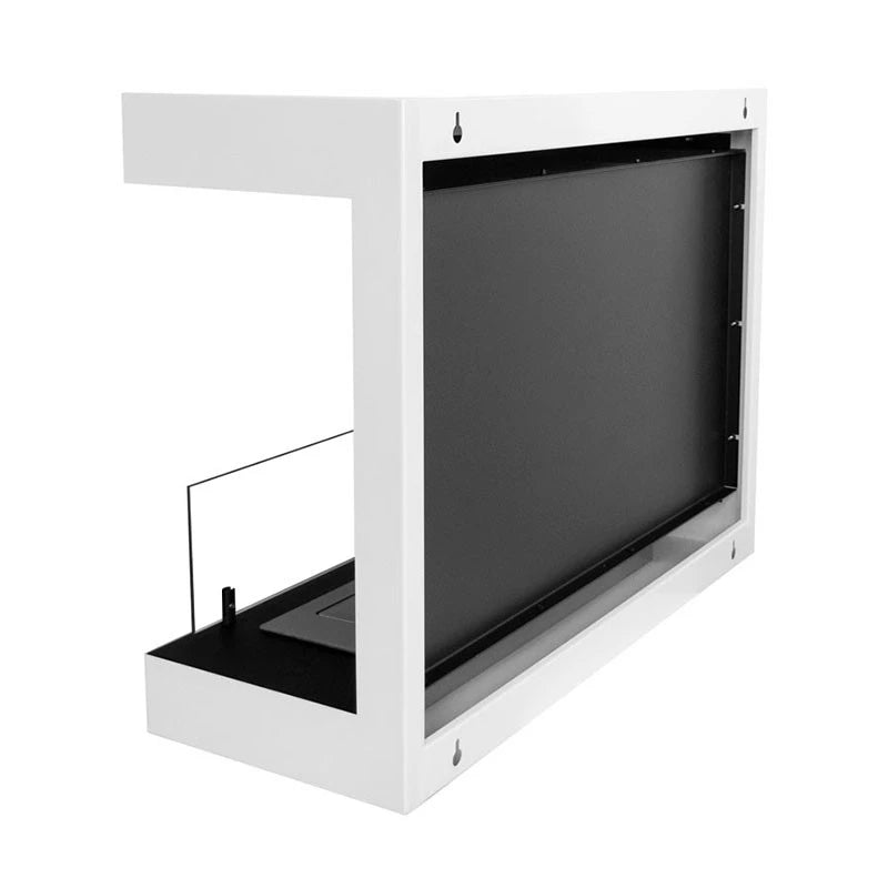 Dakota bela - 3-stranski 80 cm stenski bio kamin