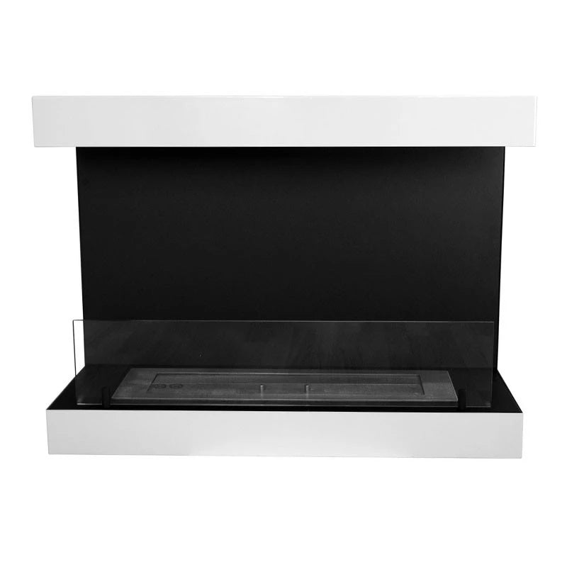 Dakota bela - 3-stranski 80 cm stenski bio kamin
