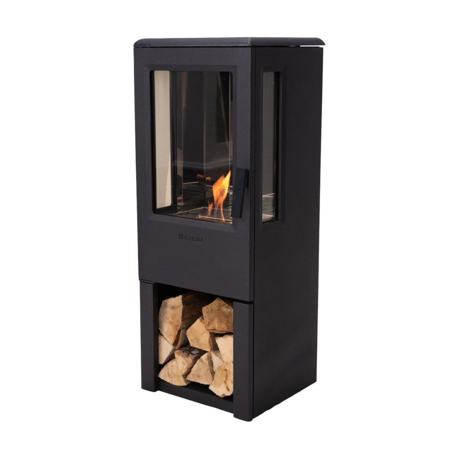 Nobel 90 - Black ethanol fireplace in Cast Iron