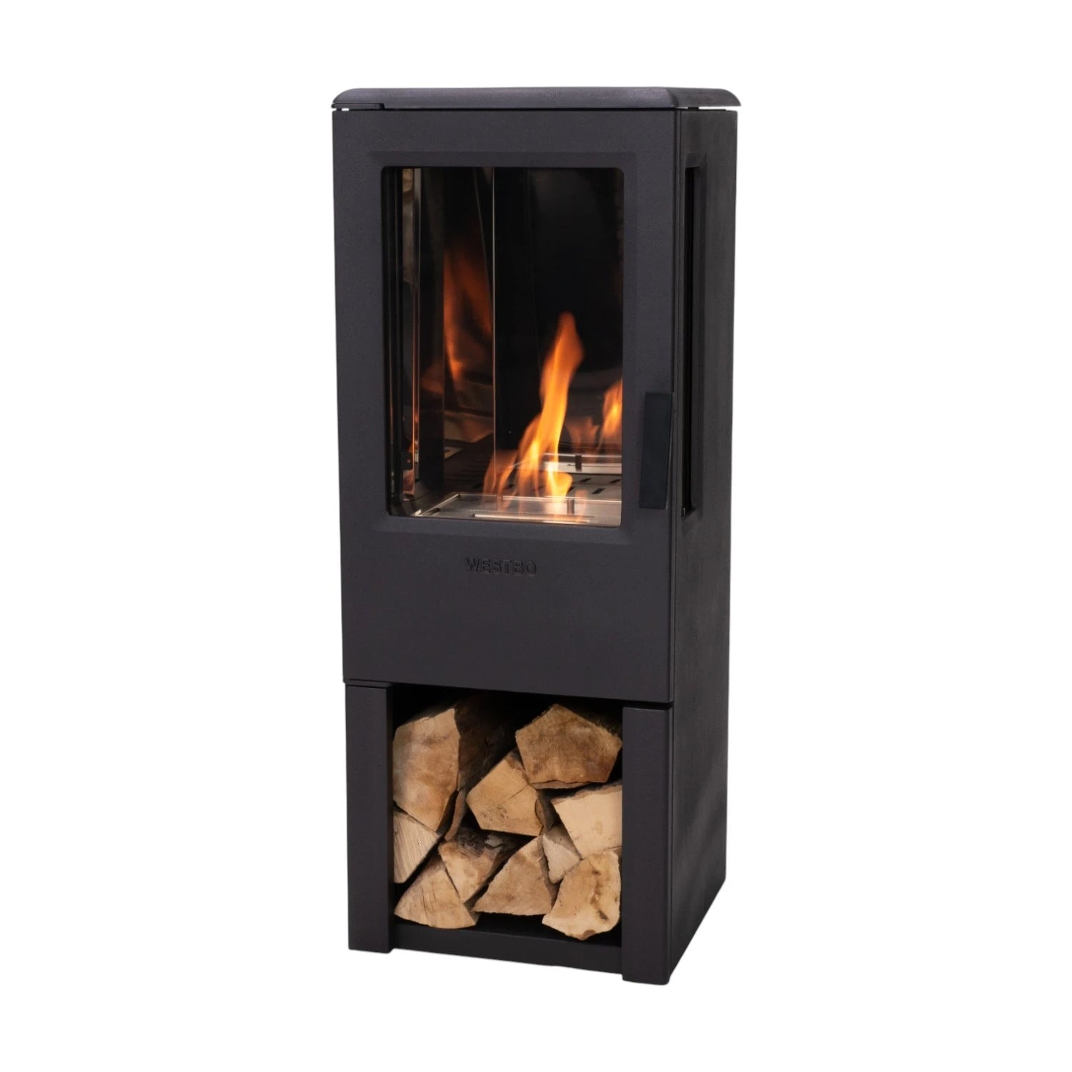Nobel 90 - Black ethanol fireplace in Cast Iron
