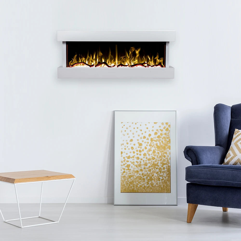 Modena White Electric Fireplace